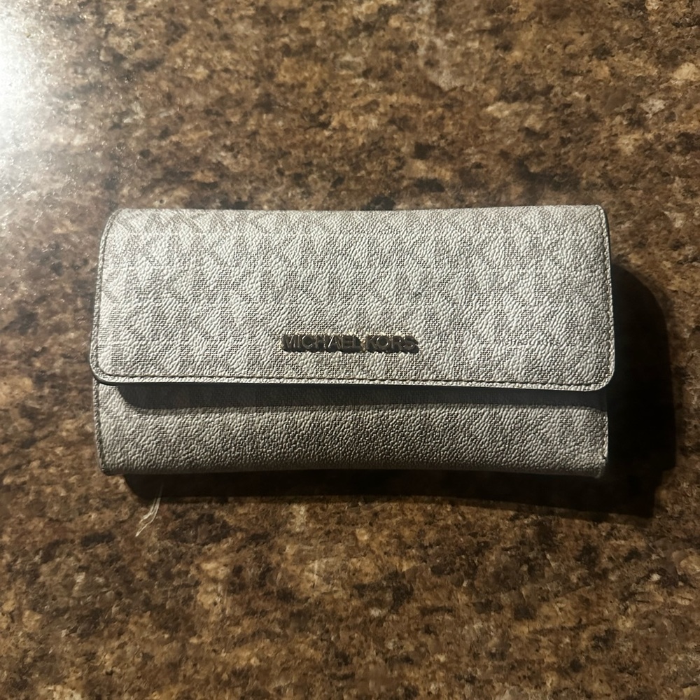 Michael Kors Metallic Silver Clutch